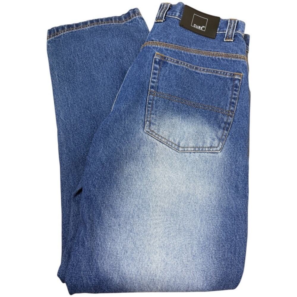 CUBE JEANS Baggy/Skater/Y2K/Hip-Hop/90's/Grunge, High Quality Denim. Size 32x32